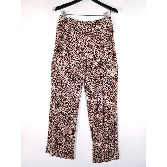 Soma Cool Nights Pajama Pants Medium Wide Leg Animal Print Leopart Cheetah - Picture 1 of 7